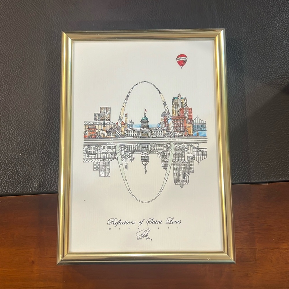 1996 Reflections of St. Louis Print Missouri John Pils framed 5x7